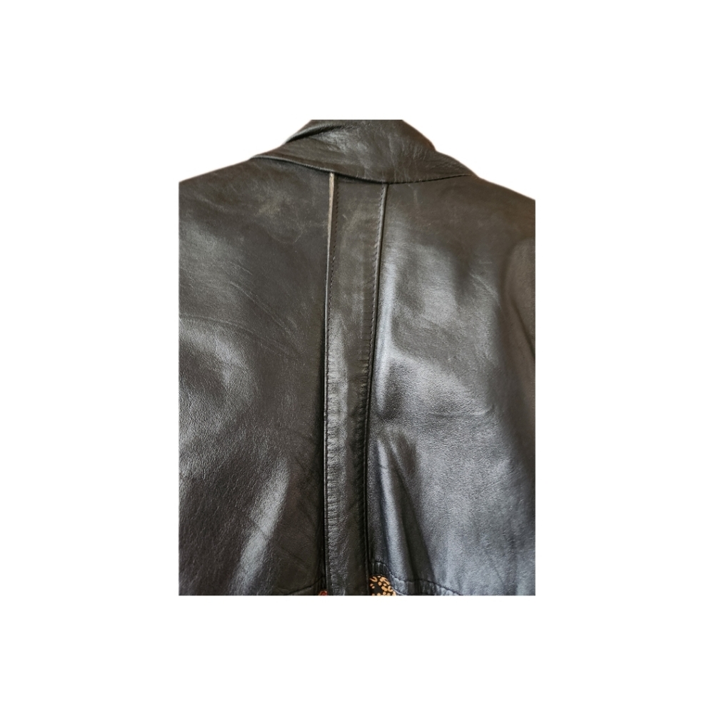 Women's Floral Leather Pelle Spring Jacket size M - Picture 7 of 10